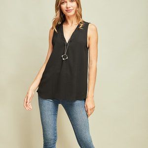 NWT Entro Sleeveless Black Top